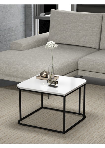 Orta Sehpa Ve Zigon Sehpa V Lüx 5'Li Set Beyaz