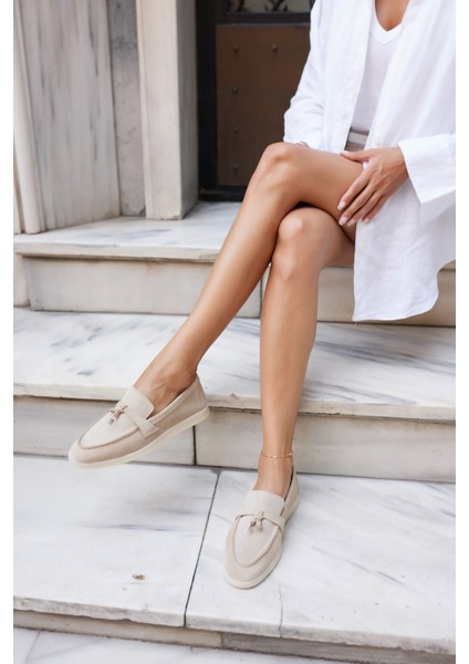 Casado Kadın Bej Gercek Suet Loafer Ayakkabi fiyatları