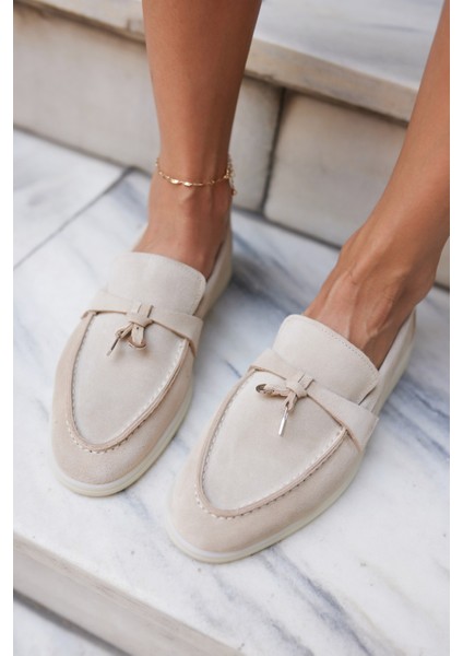 Casado Kadın Bej Gercek Suet Loafer Ayakkabi indirimleri