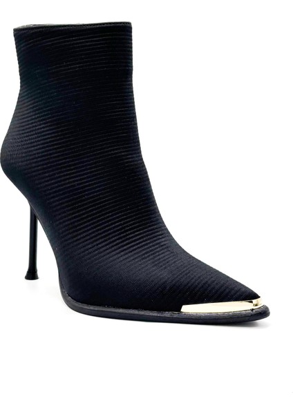 Bloom Ince Topuklu Sivri Burun Kadın Bot Siyah