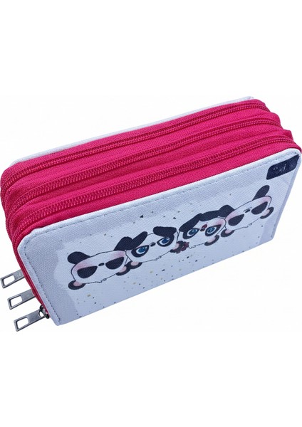 Üç Gözlü Lastikli Kalemlik Panda Beyaz modelleri