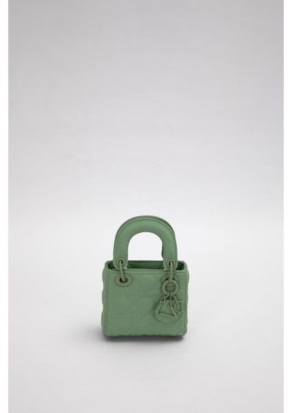 Yeşil Mini Boy Aksesuar Detaylı El Çantası