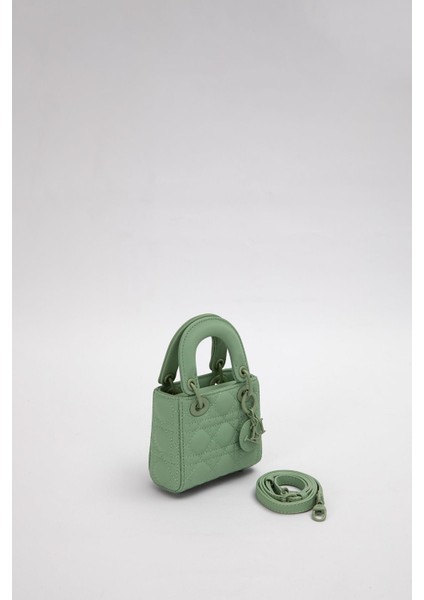 Yeşil Mini Boy Aksesuar Detaylı El Çantası fiyatları