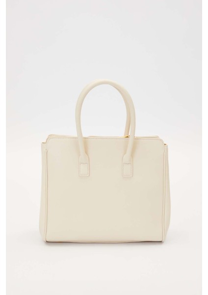 Beyaz Deri Aksesuar Detaylı El Çantası fırsatları