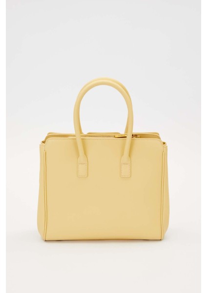 Sarı Deri Aksesuar Detaylı El Çantası fırsatları