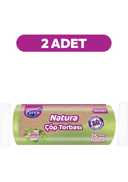 Natura Çöp Torbası Orta Boy 15'li 55 x 60 cm Ikili Paket fiyatları