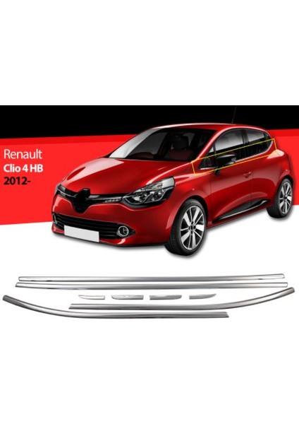 Renault Clio 4 Hb Krom Cam Çıtası 8 Parça 2012 ve Üzeri