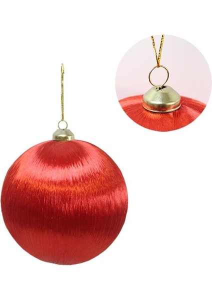 Yılbaşı Topu – Ipek Iplik Sarılı Çam Ağacı Süsü Kırmızı 8 cm fiyatları