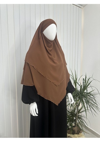 Üç Katlı Multı Sifon Sufle Eşarp ,khimar Hazır Eşarp Bağcıklı Eşarp Peçeli Kiremit Renk fiyatları