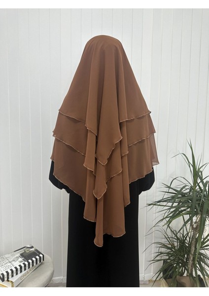 Üç Katlı Multı Sifon Sufle Eşarp ,khimar Hazır Eşarp Bağcıklı Eşarp Peçeli Kiremit Renk fırsatları