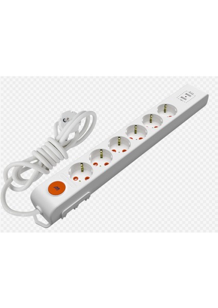 Mutlusan Rı-Tech 6lı 2mt Anahtarlı 2usb Topraklı Grup Priz (001 175 650002 02 00)