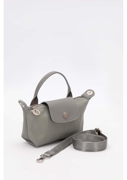 A.Gri Mini Boy Deri Kapak Detaylı El Çantası fiyatları