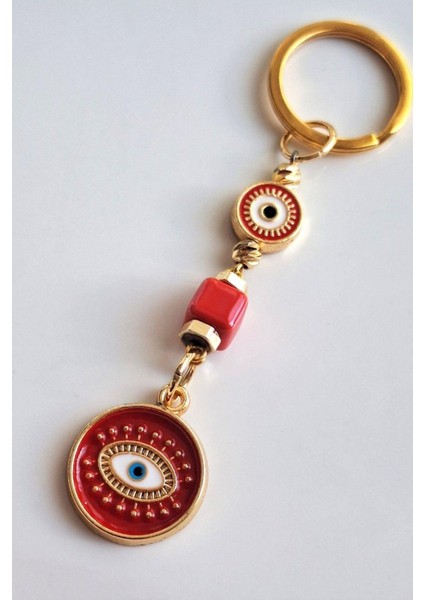 Hediyelik Nazar Boncuklu Göz Kırmızı Anahtarlık fiyatları