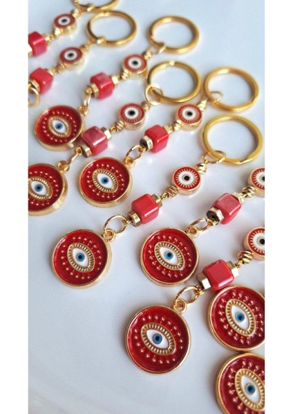 Hediyelik Nazar Boncuklu Göz Kırmızı Anahtarlık indirimleri