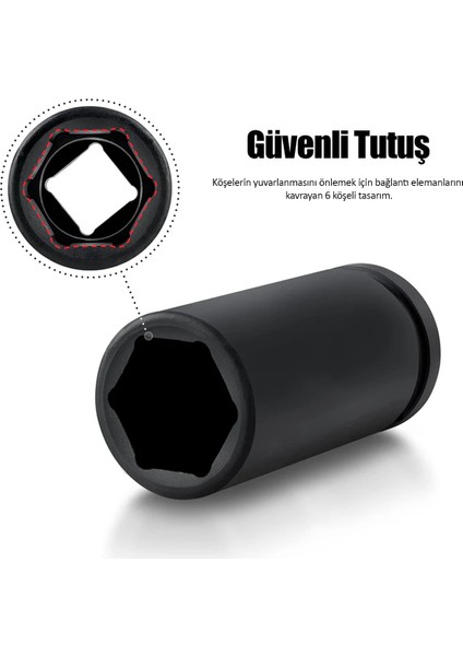 3/4 46 mm Havalı Ağır Lokma 6 Köşe Kısa fırsatları