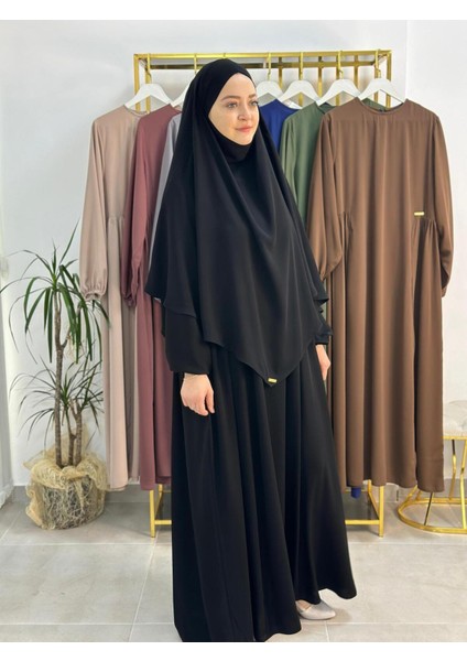 Sufle Esarplı Elbise Takım ,yandan Robalı .hac ve Umre Için Uygundur Siyah Renk indirimleri