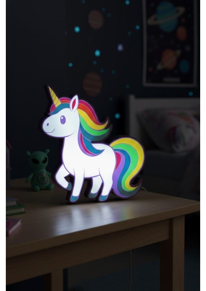 Unicorn Tasarımlı Dekoratif Aydınlatma Gece Lambası