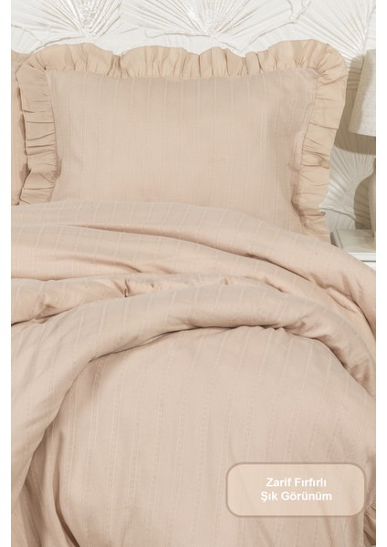 Romantic Nevresim Takımı Çift Kişilik Lastikli Çarşaf (200X220 Cm) Bej modelleri