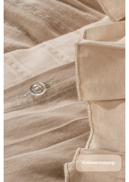 Romantic Nevresim Takımı Çift Kişilik Lastikli Çarşaf (200X220 Cm) Bej indirimleri