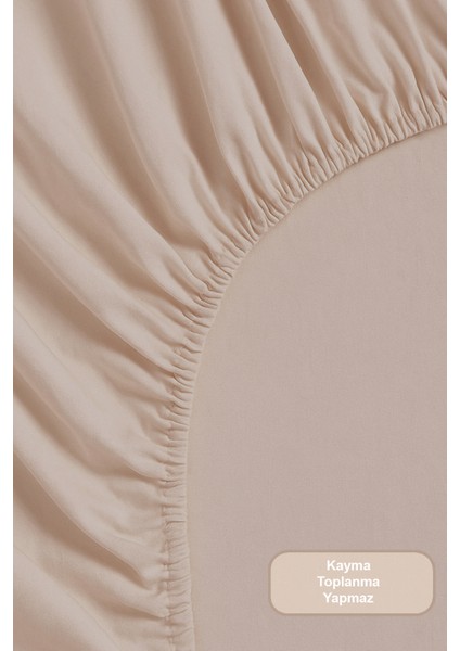 Romantic Nevresim Takımı Çift Kişilik Lastikli Çarşaf (200X220 Cm) Bej