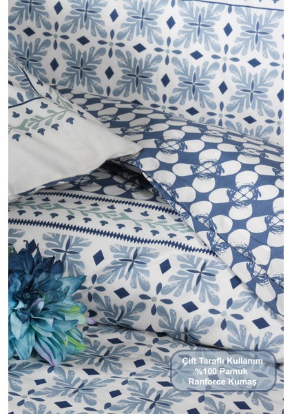 Amanda Nevresim Takımı King Size Lastikli Çarşaf (240X220 Cm) Mavi fırsatları