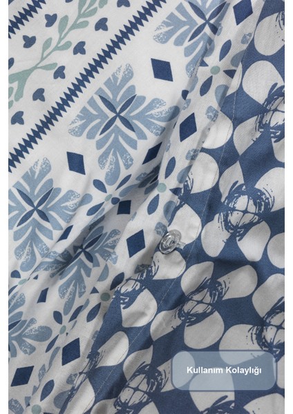 Amanda Nevresim Takımı King Size Lastikli Çarşaf (240X220 Cm) Mavi indirimleri