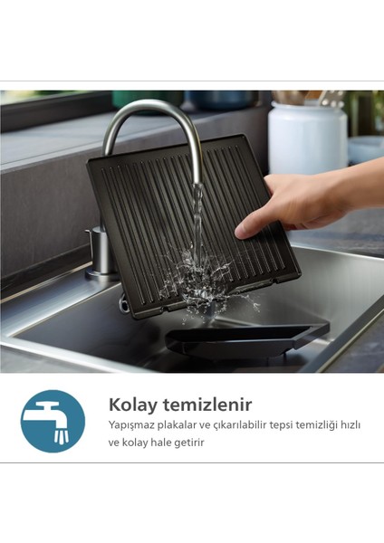 7000 Serisi Izgara ve Tost Makinesi, Hassas Dijital Kontrol -8 Ön Ayarlı Program &çıkarılabilir,yıkanabilir Yapışmaz Plakalar