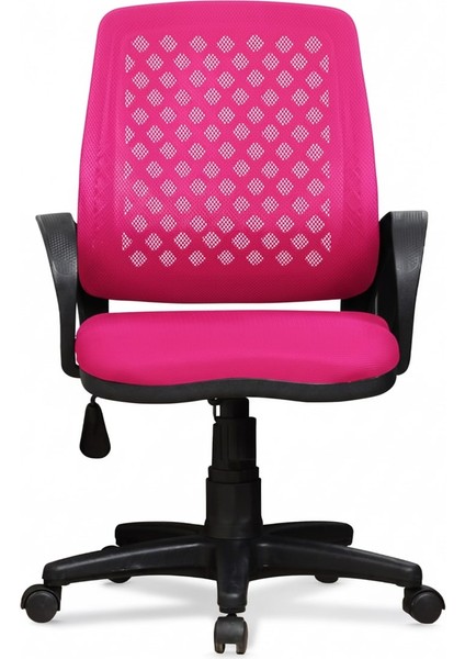 Ev ve Ofis Çalışma Sandalyesi Bilgisayar ve Sekreter Koltuğu Petek Model Pembe