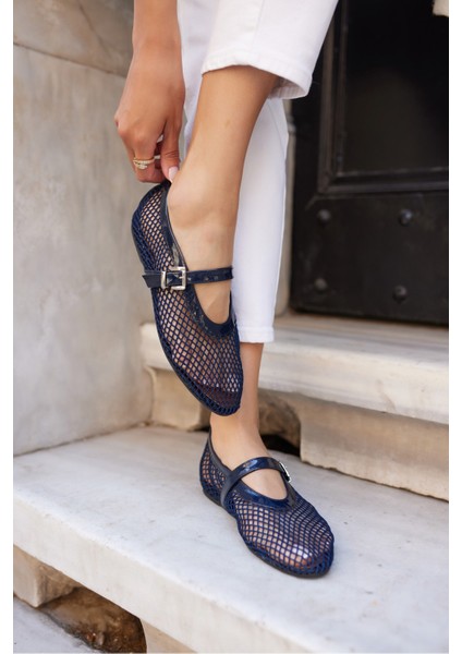 Alaya Kadın Kahverengi File Detay Babet modelleri