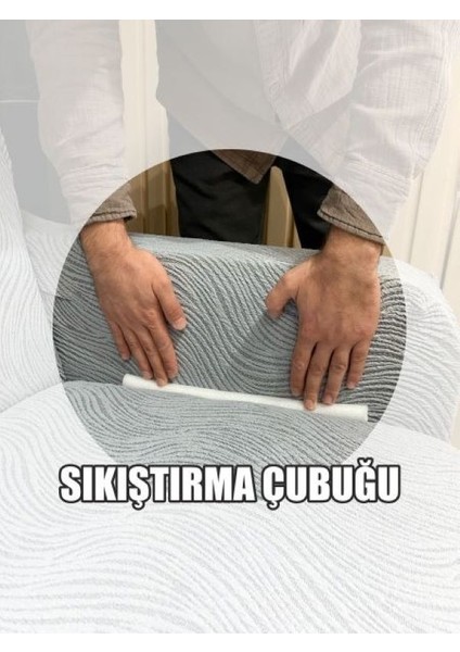 Koltuk Örtüsü 3+3+1+1 Giydirmeli Jakar Likralı Gri fırsatları