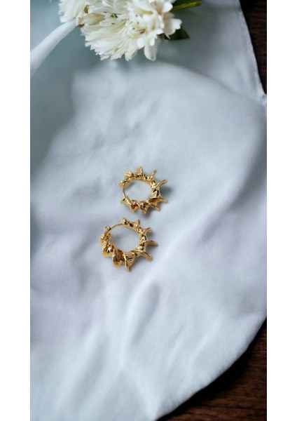 Kadın Çelik Retro Sarmal Halka Küpe (Altın Gold Renkli Kararmaz) fiyatları