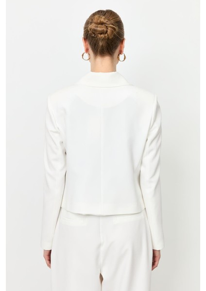 Fermuar Detaylı Kısa Ceket-Kemık