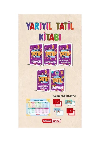 Kırmızı Beyaz 3. Sınıf Yarıyıl Tatil Kitabım Seti Yeni