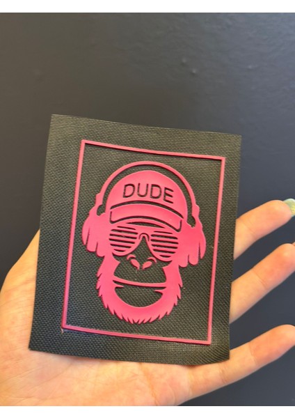 Kabartma Silikon Baskılı Maymun Arma Dikiş Aksesuarı 11X10 cm