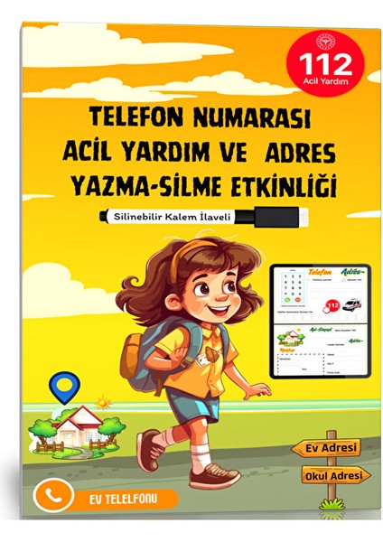 Telefon Numarası Acil Yardım ve Adres Yazma-Silme Etkinliği (Laminasyonlu)