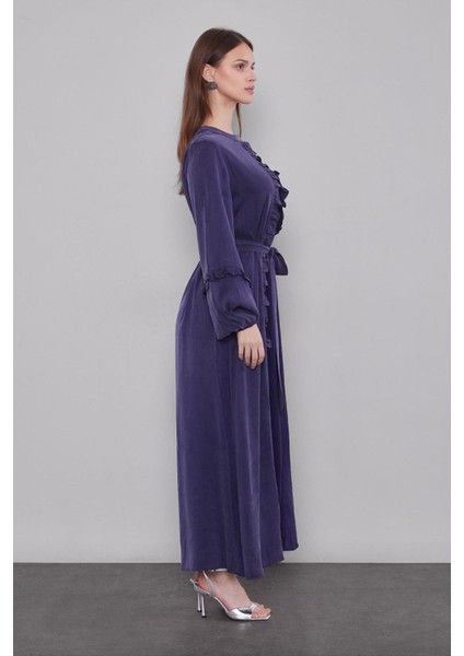 Mavi Kuşak Detaylı Cupra Elbise fiyatları