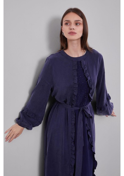 Mavi Kuşak Detaylı Cupra Elbise modelleri