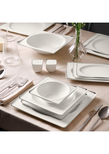 Crystal Ixir Platin 56 Parça 12 Kişilik Yemek Takımı modelleri