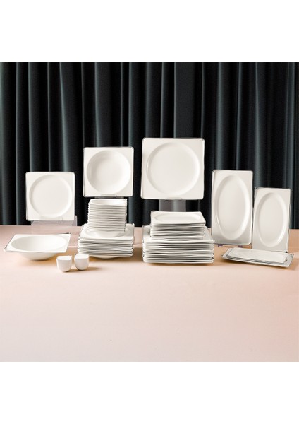 Crystal Ixir Platin 56 Parça 12 Kişilik Yemek Takımı indirimleri