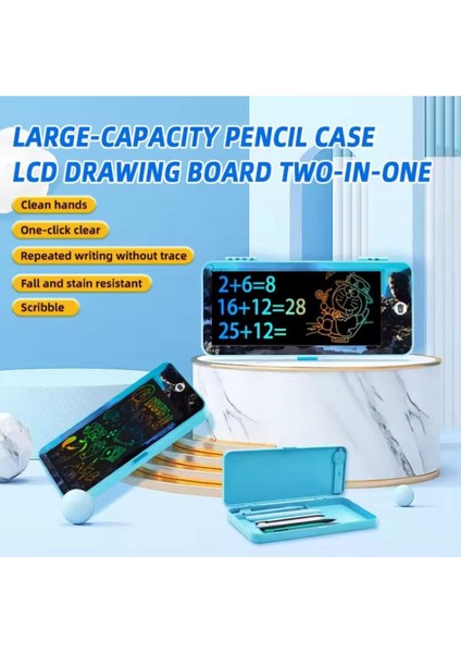 LCD Çizim Tableti Kalem Kutusu Elektronik Yazı ve Çizim Tahtası (Çocuklar Için, 7 Inç - 18 Cm)