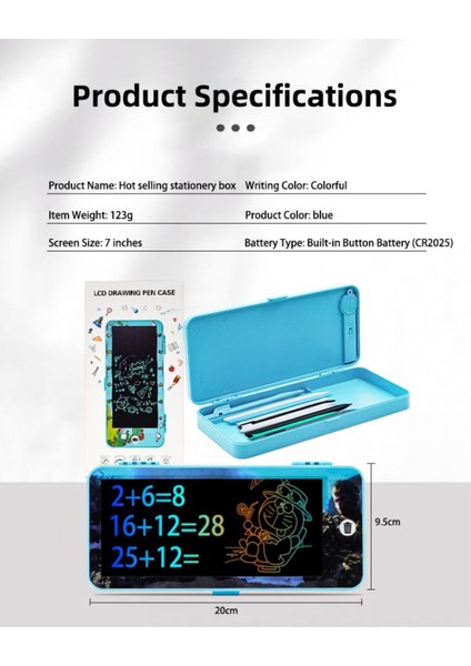 LCD Çizim Tableti Kalem Kutusu Elektronik Yazı ve Çizim Tahtası (Çocuklar Için, 7 Inç - 18 Cm)