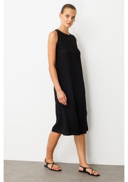 Rahat Kalıp Coton Elbise-Siyah indirimleri