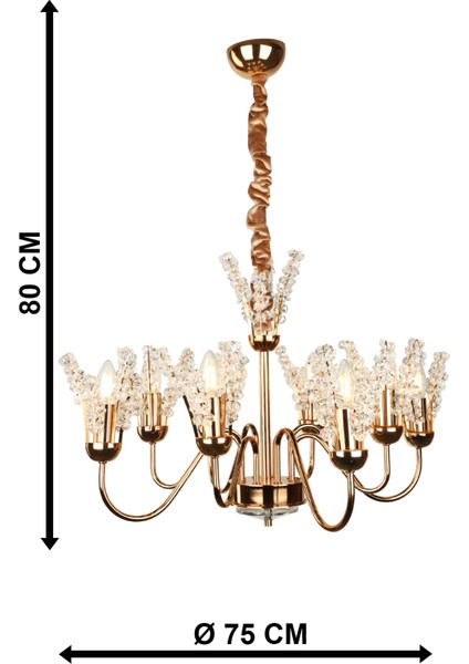 Leroy 8.li Avize Gold Kaplama indirimleri