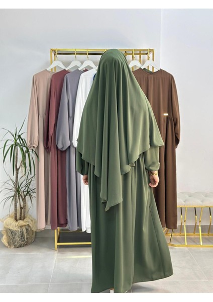 Ferace & Abaya Sufle Takım ,yandan Robalı Elbise .hac ve Umre Için Uygundur Yeşil Renk fiyatları