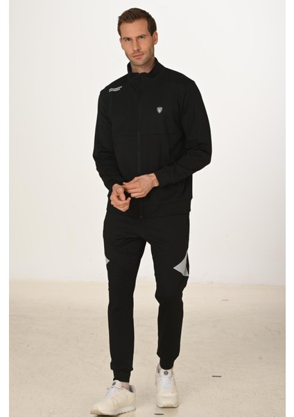 Şardonlu Dalgıç Erkek Eşofman Takımı Siyah 5255-S