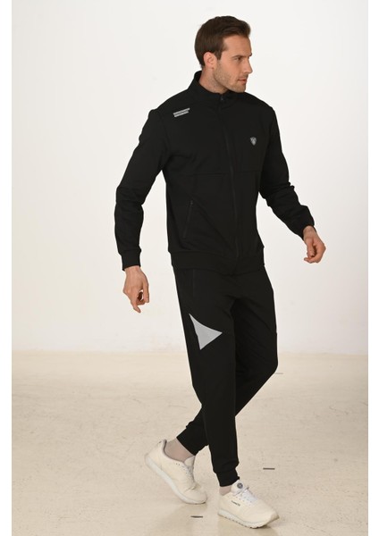 Şardonlu Dalgıç Erkek Eşofman Takımı Siyah 5255-S