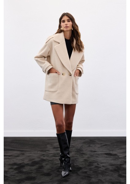 Buklet Kısa Kaban - Bej fiyatları