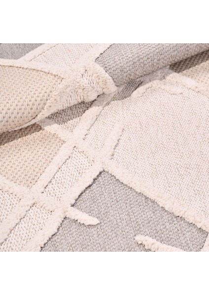 Fox Iskandinav Krem Kabartmalı Modern Dokuma Halı - FC03K fırsatları