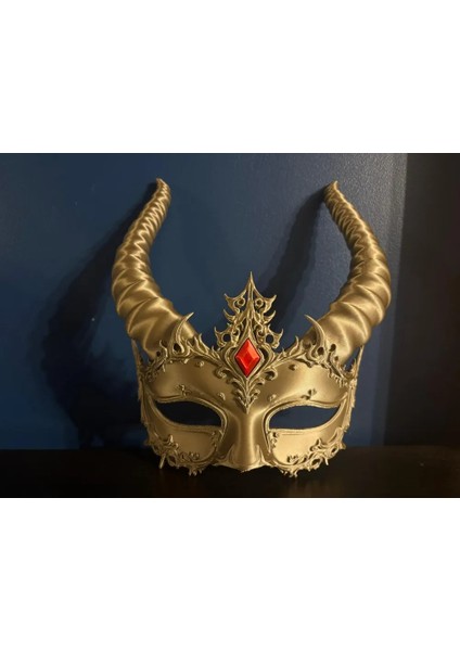 Boynuzlu Karanlık Maske – Elegant & Evil Dekoratif 3D Baskı Kostüm Maskesi fiyatları