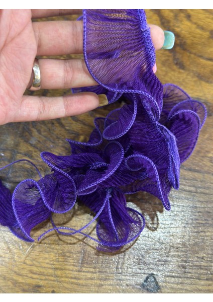 Mor Fırfırlı 50 cm Boy 5 cm En Şerit Dikiş Aksesuarı fiyatları